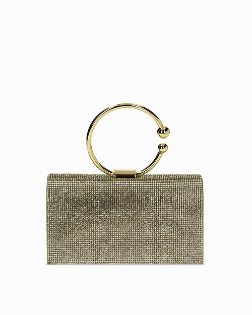 Mini sac dor&eacute; avec bandouli&egrave;re amovible, GOLD