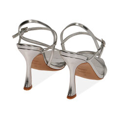 Sandali argento laminato, tacco 9,5 cm, Primadonna, 212110712LMARGE036, 003 preview