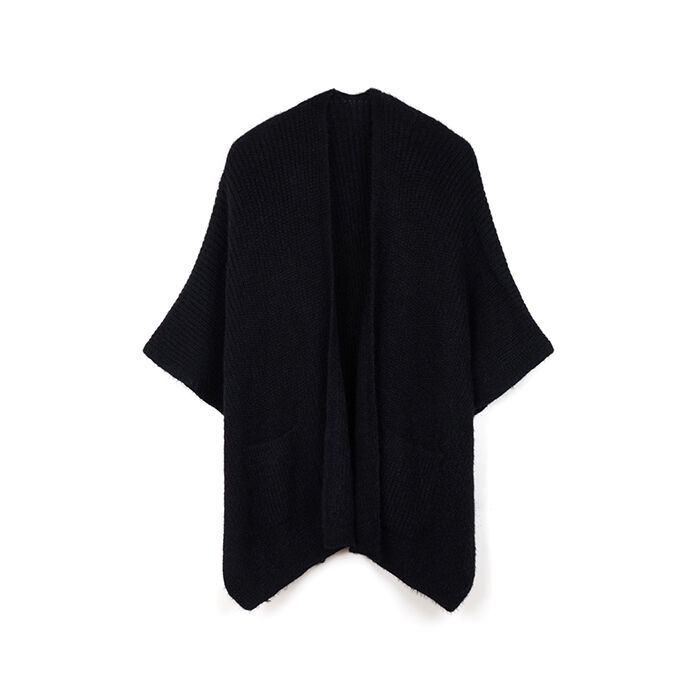Poncho élégant en tissu noir pour un look moderne, Primadonna, 26B483101TSNEROUNI