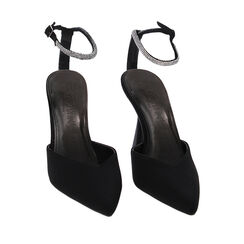 Décolleté slingback nere in lycra, tacco 9,7 cm, Primadonna, 232193601LYNERO035, 002a