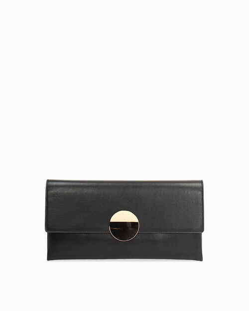 Pochette nera con tracolla removibile, BLACK