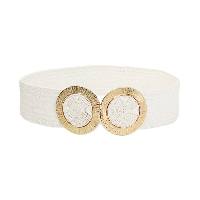 Ceinture femme blanche en raphia, Primadonna, 25B400029RFBIANUNI