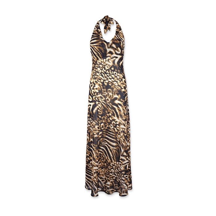 Vestito donna nero oro in tessuto, Primadonna, 25C924305TSNEORM