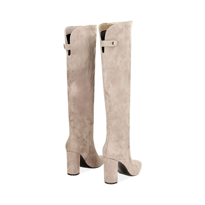 Stivali sopra il ginocchio grigi in microfibra tacco 9 5 cm Primadonna Collection