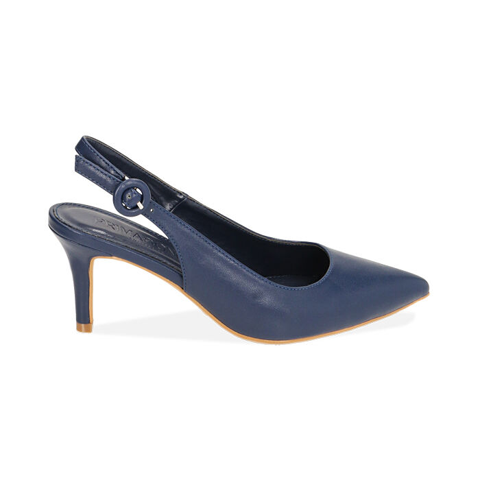 Scarpe blu tacco medio hotsell