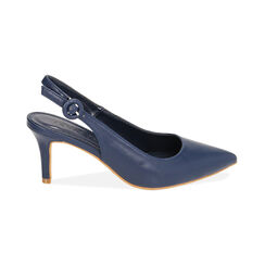 Décolleté blu, tacco 7 cm, Nuova Collezione Scarpe, 212133673EPBLUE036, 001 preview