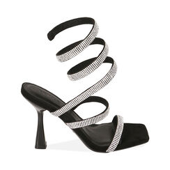 Sandali neri snake, tacco 9,5 cm, Primadonna, 214912938MFNERO035, 001 preview