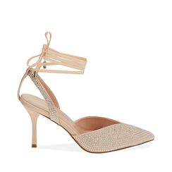 Slingback chair en lycra, talon 8,5 cm , 192162820LYNUDE036, 001a