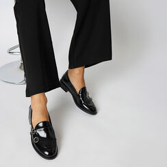 Mocasines elegantes negros con suela de goma, Primadonna, 264904746ABNERO037, 002 preview