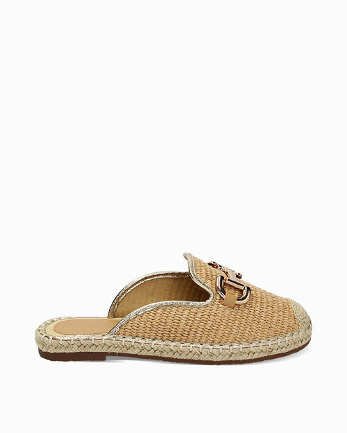 Sabot beige in rafia, BEIGE