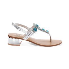 Sandale à petit talon femme argent-bleu, Primadonna, 254946606LMARBL035, 001 preview
