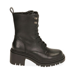 Botas militares negras con cremallera, 200638208EPNERO036, 001a