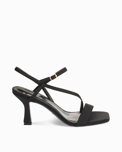Sandalias negras tac&oacute;n 7,5 cm, BLACK