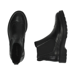 Chelsea boots neri in pelle di vitello, Stivaletti, 147723704VINERO036, 003 preview