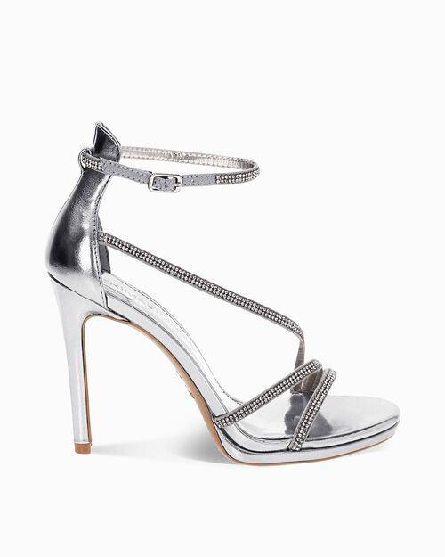 WOMEN SHOES SANDAL BRAIDED STONES ARGE, SILVER