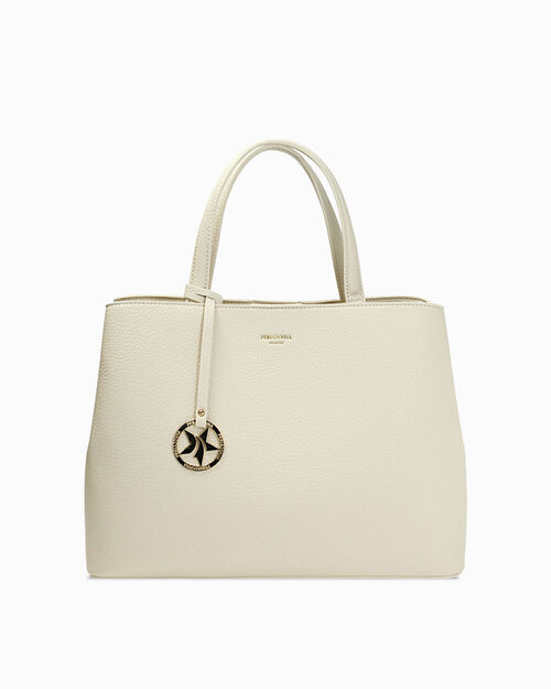 Borsa a mano panna con tracolla removibile, CREAM