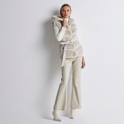 Cappotto smanicato panna cappuccio, Primadonna, 226500221FUPANNL, 004 preview