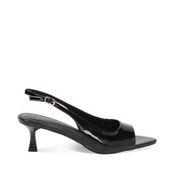 Sandalo donna nero spuntato, tacco 5,5 cm, Primadonna, 25M554202VENERO035, 001a