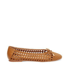 Ballerine cognac con intreccio elegante, Primadonna, 254986902EICOGN035, 001a
