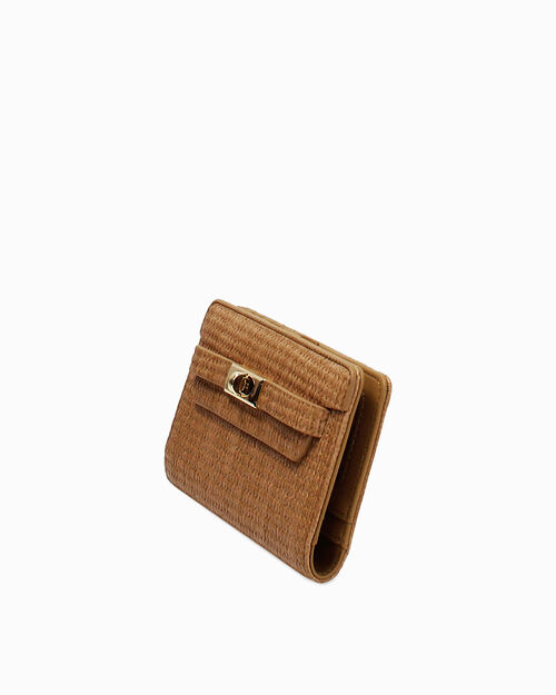 Portafoglio camel con chiusura elegante, CAMEL