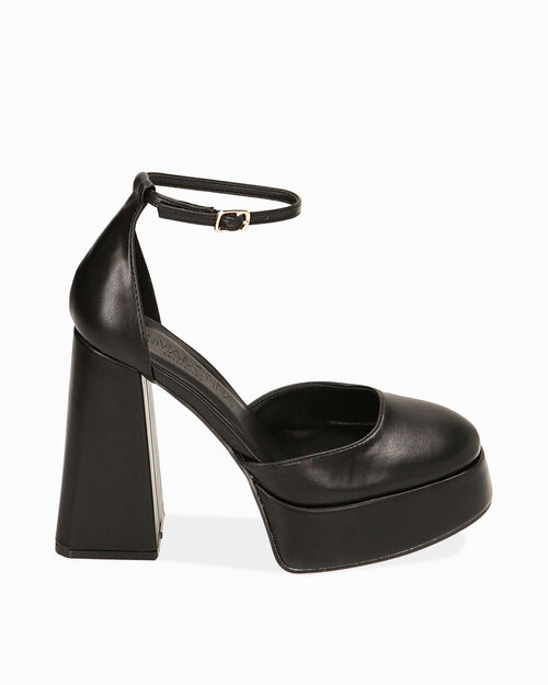 WOMEN SHOES OPEN SHANK SYNTHETIC NERO, BLACK
