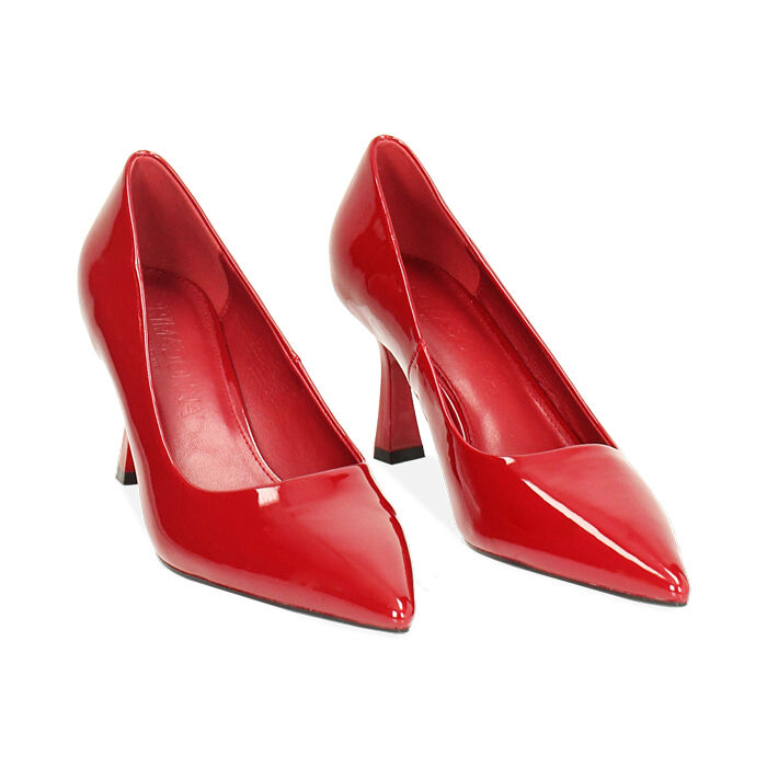 Decollete rosse in vernice tacco 7 5 cm Primadonna Collection