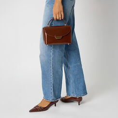 Décolleté cognac con tacco di 4,5 cm, Primadonna, 264945845EUCOGN035, 002a