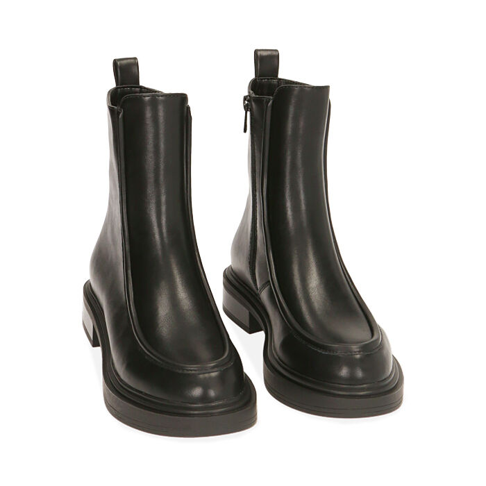 Botines top negros planos