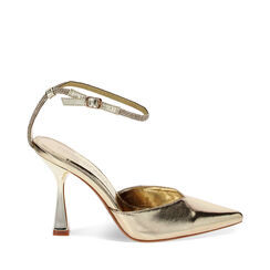 Zapatos de salón slingback sencillos dorados para mujer, Primadonna, 252193601LMOROG035, 001a