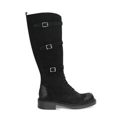 WOMEN SHOES BIKERS SUEDE NERO, Primadonna, 241015002CMNERO035, 001 preview