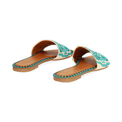 Sandaletti turchesi in rafia con ricami sulla tomaia, Primadonna, 254992873RFTURC035, 003 preview