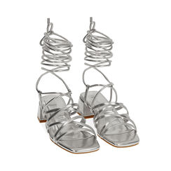 Sandali argento laminato, tacco 4 cm , Primadonna, 192711223LMARGE037, 002 preview