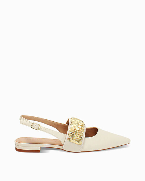 Bailarinas crema destalonadas elegantes, CREAM