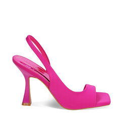 Sandali fucsia in lycra, tacco 9,7 cm, Primadonna, 232104905LYFUCS035, 001a