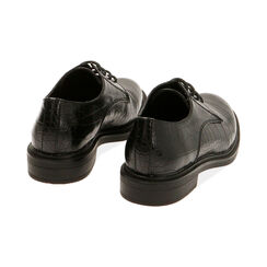 Chaussures à lacets noires imprimé croco , Soldés, 180611405CCNERO035, 004 preview