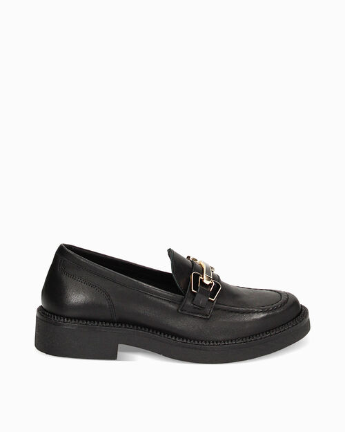 Mocassino nero in pelle, 