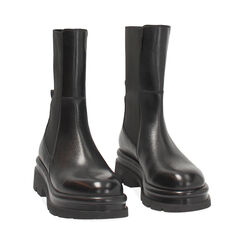 Beatles neri in vera pelle con gomma alta 4,6 cm, Primadonna, 26N525061PENERO035, 003 preview