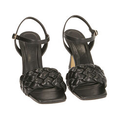 Sandalias negro acolchadas, tacón 9,5 cm, Primadonna, 192127507EPNERO036, 002 preview