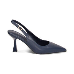 Décolleté slingback blu, tacco 8 cm, Primadonna, 234934803EPBLUE035, 001 preview