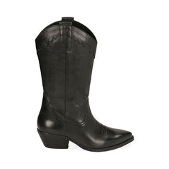 Stivali texani in pelle nera, tacco 5,5 cm, Primadonna, 21B810812PENERO036, 001 preview