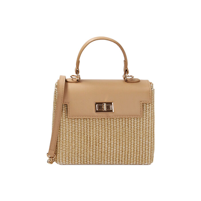 Mini bag donna beige in paglia Primadonna Collection