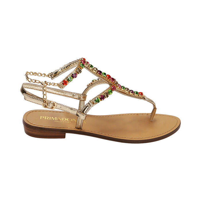 Sandali donna infradito oro laminato Primadonna Collection