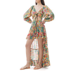 Gonna gipsy gialla in cotone, Primadonna, 210511312COGIALUNI, 003 preview