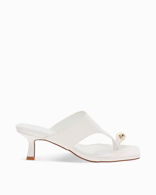 Mules open toe bianchi tacco 6 cm, WHITE