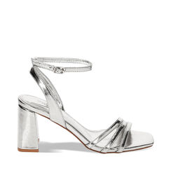 Sandalias con tacón plateado en laminado, Special Price, 234942118LMARGE041, 001a