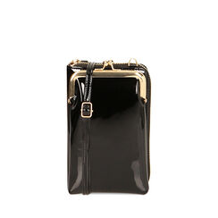 BAG MINI BAG SYNTHETIC PATENT NERO, Primadonna, 225105631VENEROUNI, 001a
