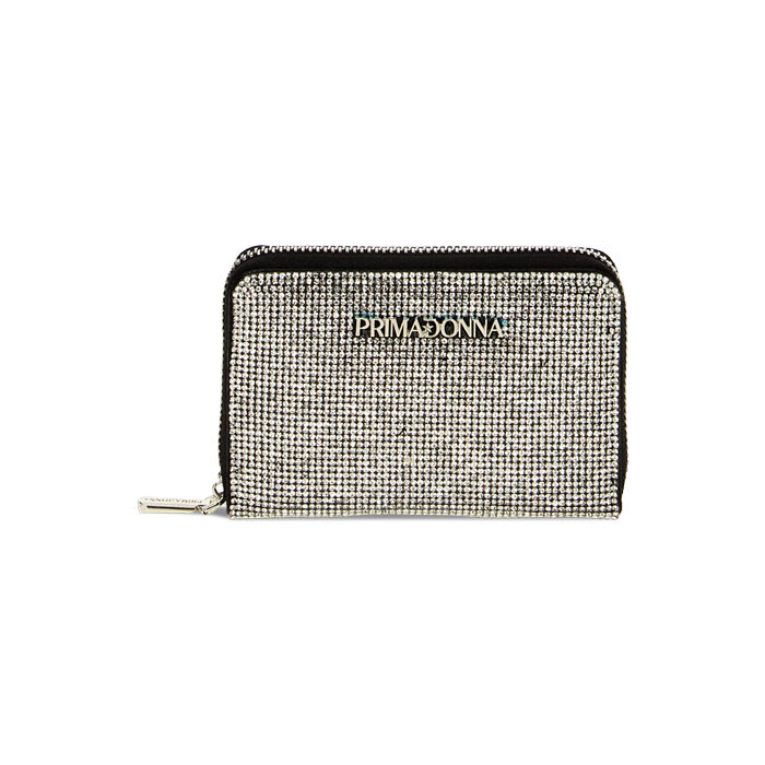 Portafogli con strass argento, Primadonna, 225122516LMARGEUNI