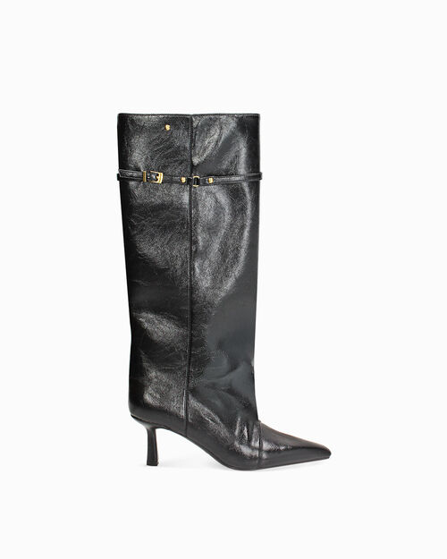 Stivali neri con tacco 6,5 cm, BLACK