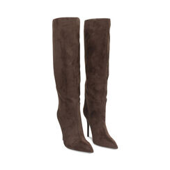 Botas en microfibra azul noche con tacón de 10 cm, Primadonna, 262104501MFMORO036, 004 preview