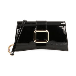 Borsa a spalla nera in vernice, Primadonna, 215124657VENEROUNI, 001 preview